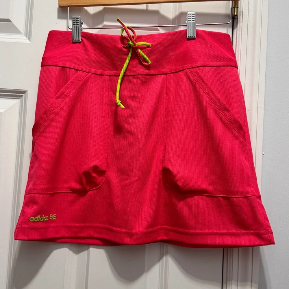 adidas Pink Skort with Neon Green Accents size small